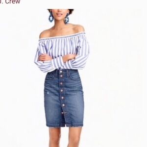 J Crew button up denim skirt. Size 30.